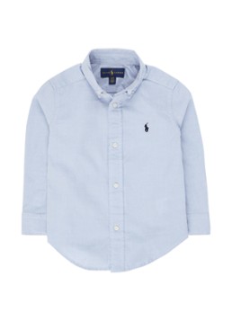 Ralph Lauren Jongens Overhemd met logoborduring in de kleur Lichtblauw, maat: 128