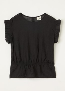 Sofie Schnoor Meisjes Tuniek top met ronde hals in de kleur Zwart, maat: 12J=152