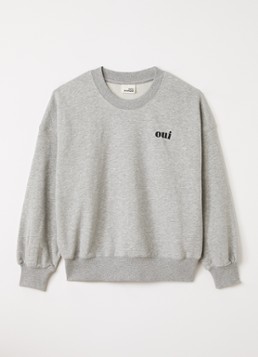 Sofie Schnoor Meisjes Elisy sweater met borduring in de kleur Grijsmele, maat: 8J=128