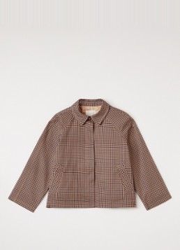 Sofie Schnoor Meisjes Filine jack met ruitdessin en kraag in de kleur Beige, maat: 16J=176