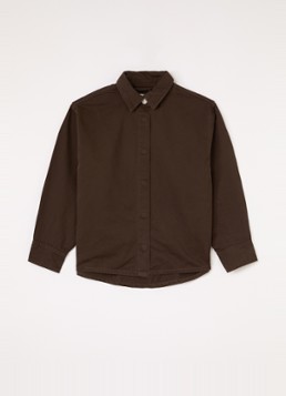 Sofie Schnoor Meisjes Nash blouse van denim in de kleur Donkerbruin, maat: 16J=176