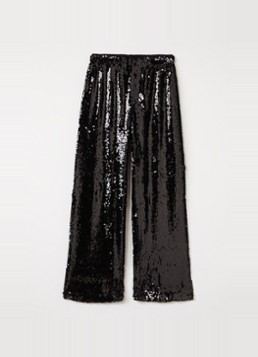 Sofie Schnoor Meisjes Otellisy loose fit broek met pailletten in de kleur Zwart, maat: 10J=140