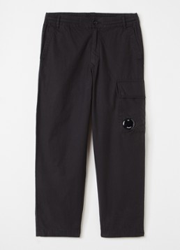 C.P. Company Jongens Straight fit cargobroek met klepzak in de kleur Zwart, maat: 152