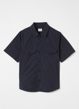 C.P. Company Jongens Overhemd met logoborduring in de kleur Donkerblauw, maat: 152
