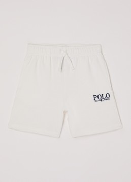Ralph Lauren Jongens Loose fit korte joggingbroek met logoborduring in de kleur Wit, maat: 4