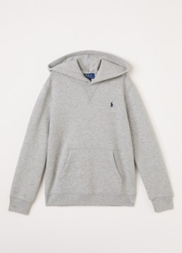 Ralph Lauren Jongens Hoodie met logoborduring in de kleur Lichtgrijs, maat: 164