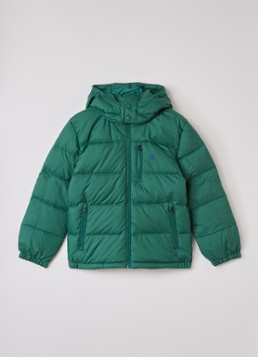 Ralph Lauren Jongens Puffer jack met afneembare capuchon in de kleur Donkergroen, maat: 128=S