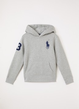 Ralph Lauren Jongens Hoodie met logoborduring in de kleur Antraciet, maat: 152=L