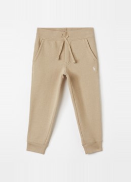 Ralph Lauren Jongens Tapered fit joggingbroek met logoborduring in de kleur Khaki, maat: XL=164