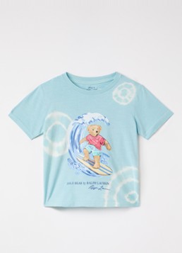 Ralph Lauren Jongens T-shirt met logoborduring in de kleur Blauw, maat: S=128