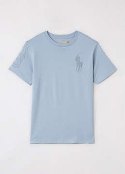 Ralph Lauren Jongens T-shirt met logoborduring in de kleur Blauw, maat: S=128