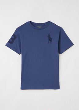 Ralph Lauren Jongens T-shirt met logoborduring in de kleur Blauw, maat: S=128