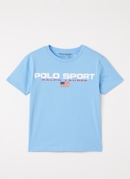 Ralph Lauren Jongens T-shirt met logoprint in de kleur Donkerblauw, maat: S=128