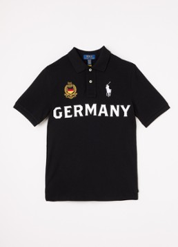Ralph Lauren Jongens Regular fit polo met print in de kleur Zwart, maat: XL=164