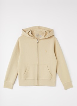 Ralph Lauren Jongens Sweatvest met capuchon in de kleur Beige, maat: XL=164