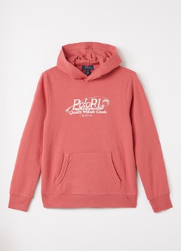 Ralph Lauren Jongens Hoodie met logoprint in de kleur Koraalroze, maat: L=152
