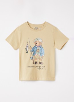 Ralph Lauren Jongens T-shirt met logoprint in de kleur Khaki, maat: M=140
