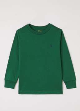 Ralph Lauren Jongens Longsleeve met logoborduring in de kleur Donkergroen, maat: 3J=98