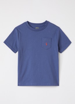 Ralph Lauren Jongens T-shirt met logoborduring in de kleur Blauw, maat: L=152