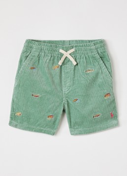 Ralph Lauren Jongens Wide fit korte broek met logoborduring in de kleur Zeegroen, maat: 6J=116