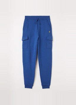Ralph Lauren Jongens Tapered fit joggingbroek met klepzakken in de kleur Blauw, maat: XL=164