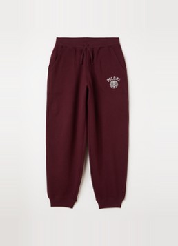 Ralph Lauren Jongens Tapered fit joggingbroek met logoborduring in de kleur Bordeauxrood, maat: XL=164
