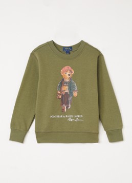 Ralph Lauren Jongens Sweater met logoprint in de kleur Olijfgroen, maat: XL=164