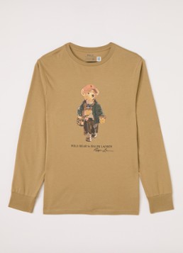 Ralph Lauren Jongens Longsleeve met logoprint in de kleur Camel, maat: S=128