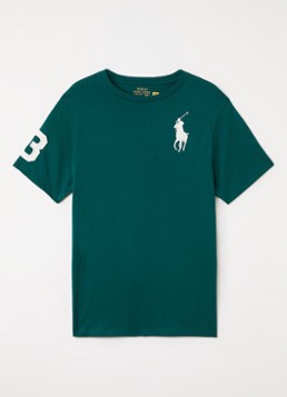 Ralph Lauren Jongens T-shirt met logoborduring in de kleur Donkergroen, maat: S=128
