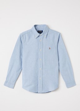 Ralph Lauren Jongens Blouse met logoborduring in de kleur Blauwgrijs, maat: 6