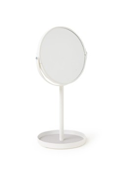 Yamazaki Tower make-up spiegel met opbergplankje 3x vergroting 33 x 14 cm Wit - Deal