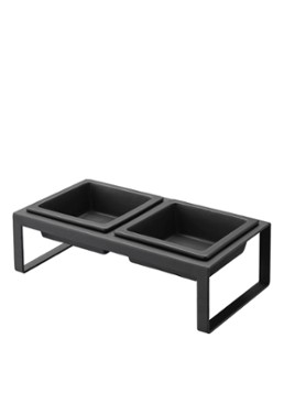 Yamazaki Tower Tall voerbak voor katten 29 x 15,5 cm Zwart - Deal