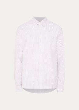Barbour Heren Authentic regular fit overhemd met streepprint in de kleur Rood, maat: S
