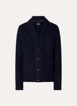 Barbour Heren Grofgebreid vest met opgestikte zakken in de kleur Donkerblauw, maat: S