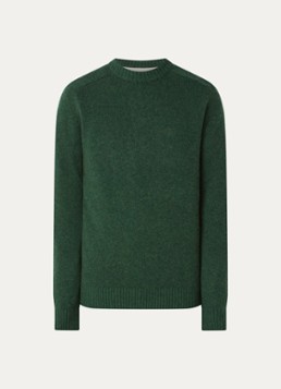 Barbour Heren Newton grofgebreide trui van wol in de kleur Groen, maat: M