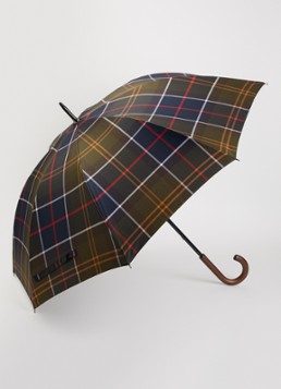 Barbour Tartan Walker paraplu met ruitdessin 72 x 92 cm Bronsgroen - Deal