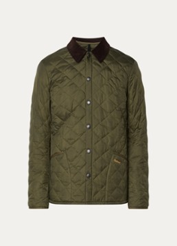 Barbour Heren Heritage Liddesdale barn jack met quilt patroon in de kleur Olijfgroen, maat: M