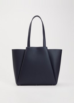 KAAI Dames Pyramid schoudertas van leer met 15 inch laptopvak in de kleur Blauw, maat: OZ