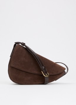 KAAI Dames Rebel crossbodytas van suède in de kleur Bruin, maat: OZ
