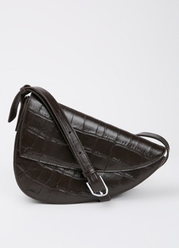 KAAI Dames Rebel crossbodytas van kalfsleer in de kleur Donkerbruin, maat: OZ
