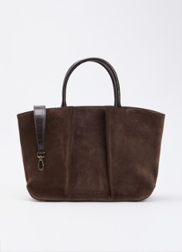KAAI Dames Mini Horizon handtas van suède met afneembare schouderriem in de kleur Bruin, maat: 1SZ