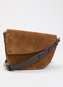 KAAI Dames Rebel crossbodytas van suède in de kleur Cognac, maat: 1SZ