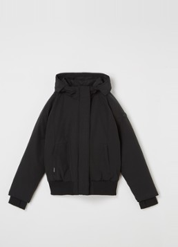 Airforce Meisjes Gewatteerd bomberjack met capuchon in de kleur Zwart, maat: 164