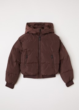 Airforce Jongens Bree puffer jack met logo met afneembare capuchon in de kleur Bordeauxrood, maat: 176