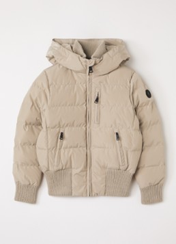 Airforce Meisjes Gewatteerde bomberjack met capuchon in de kleur Beige, maat: 176