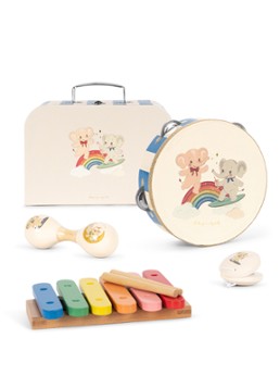Konges Sløjd Elephant muziekinstrumenten set 4-delig in de kleur Grijs, maat: 1MAAT