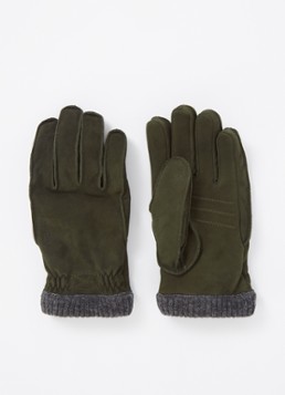 Hestra Heren Joar handschoenen van nubuck in de kleur Legergroen, maat: 9