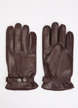 Hestra Heren Jake handschoenen van schapenleer in de kleur Donkerbruin, maat: 10