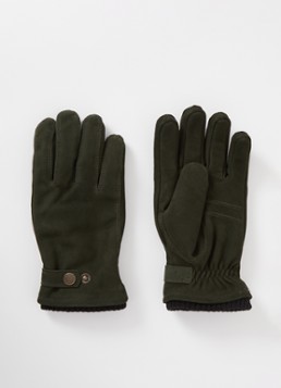 Hestra Heren Bergvik handschoenen van geitenleer in de kleur Legergroen, maat: 9