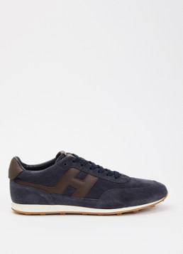 Hogan Heren Allacciato sneaker van suède in de kleur Donkerblauw, maat: 46
